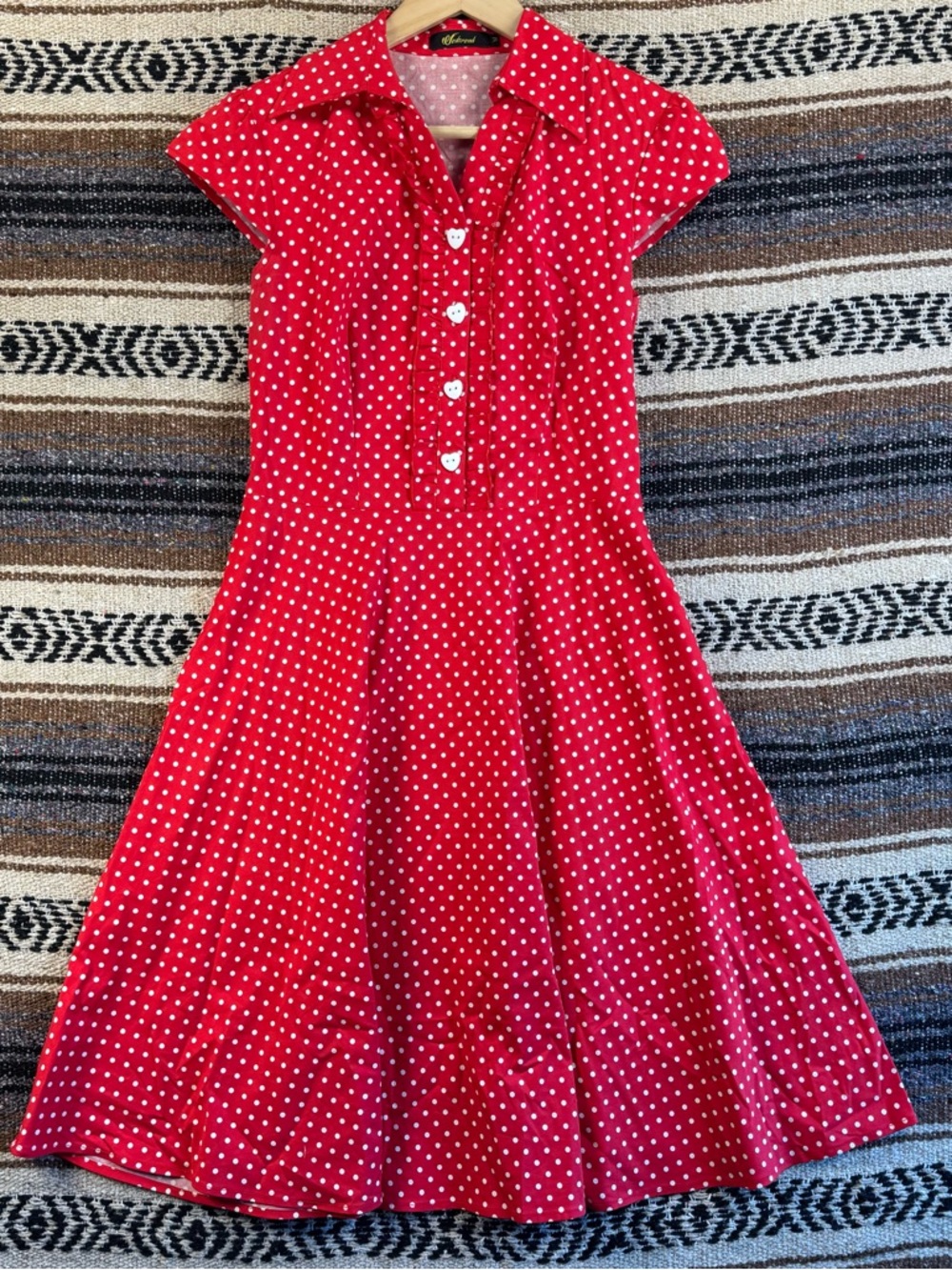 Wedtrend Red Polka Dot Dress Medium Retro 50s Rockabilly Swing Pinup A-Line